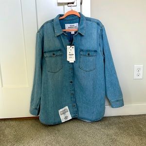 Good American for Zara 2XL jean shirt, NWT, super cute and on trend